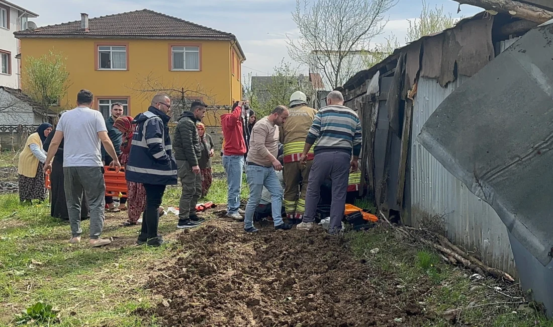 Düzce’de kendi bahçesinde ‘patpat’ diye tabir edilen tarım aracıyla çift